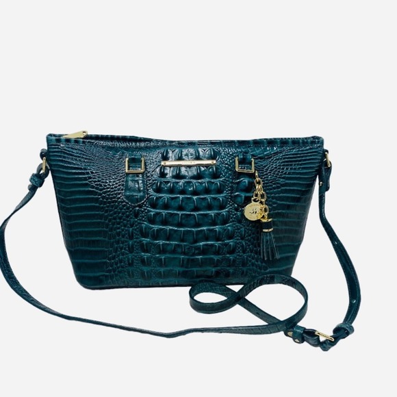 Brahmin Bags Brahmin Green Croc Embossed Leather Crossbody Bag Poshmark